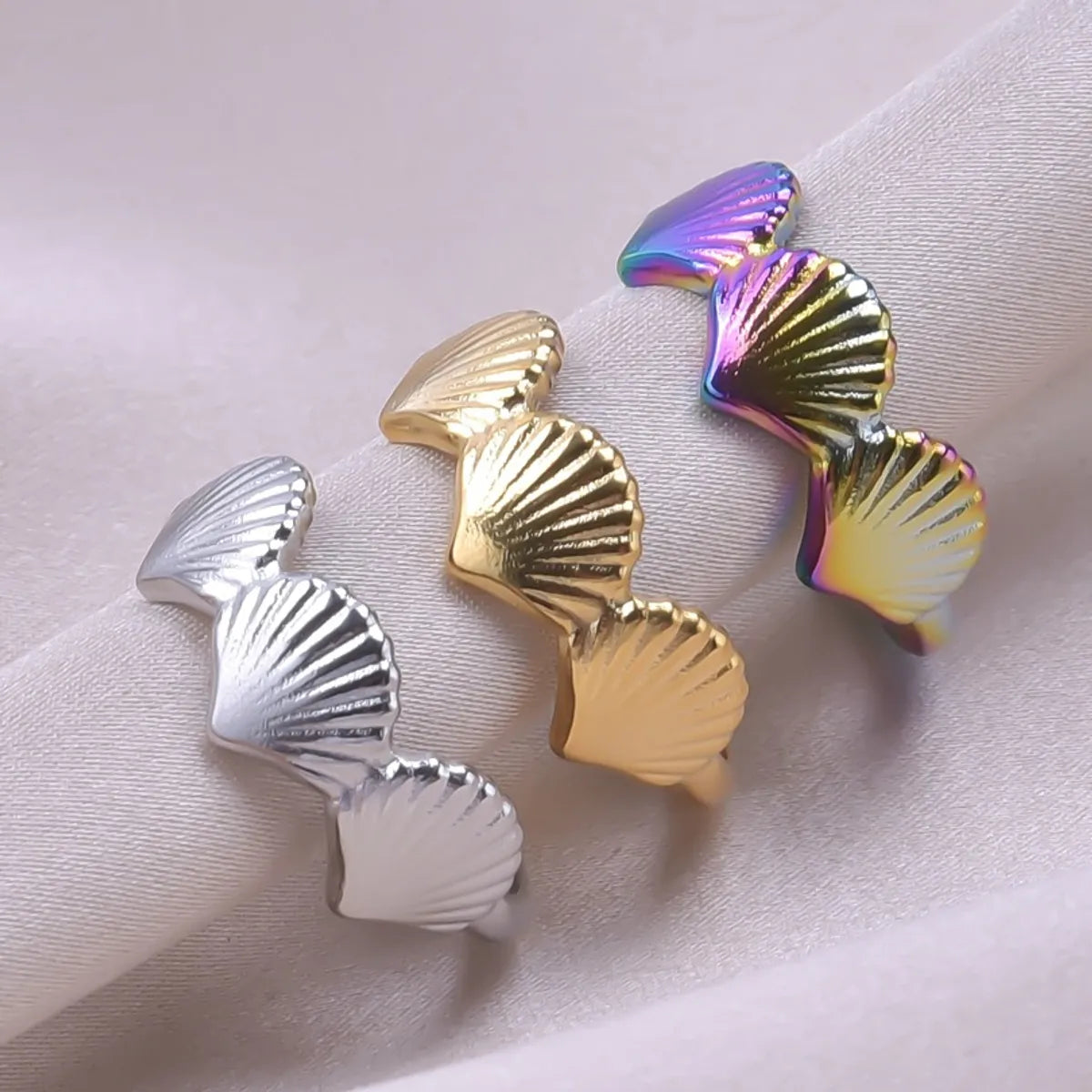 Commute Shell Stainless Steel Plating Gold Plated Rings