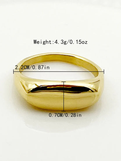 Commute Shiny Stainless Steel Gold Plated Rings In Bulk