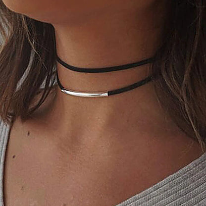 Commute Solid Color Alloy Nylon Wholesale Choker