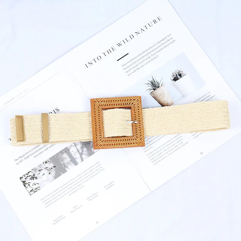 Commute Solid Color Cloth Woven Belt Women'S Woven Belts