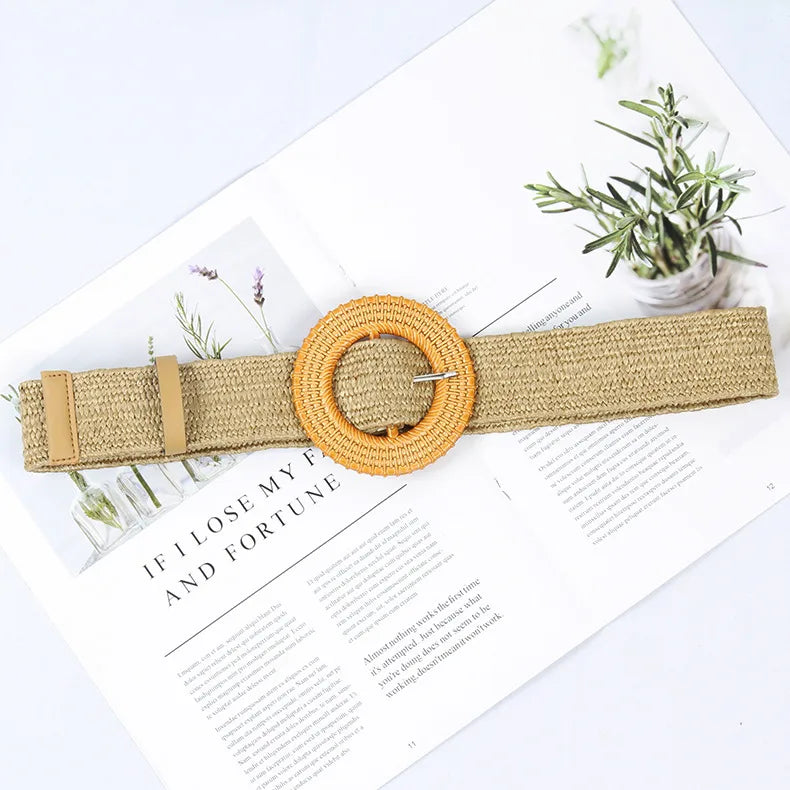 Commute Solid Color Cloth Woven Belt Women'S Woven Belts