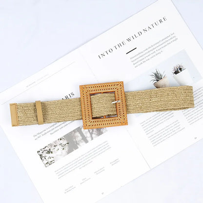 Commute Solid Color Cloth Woven Belt Women'S Woven Belts