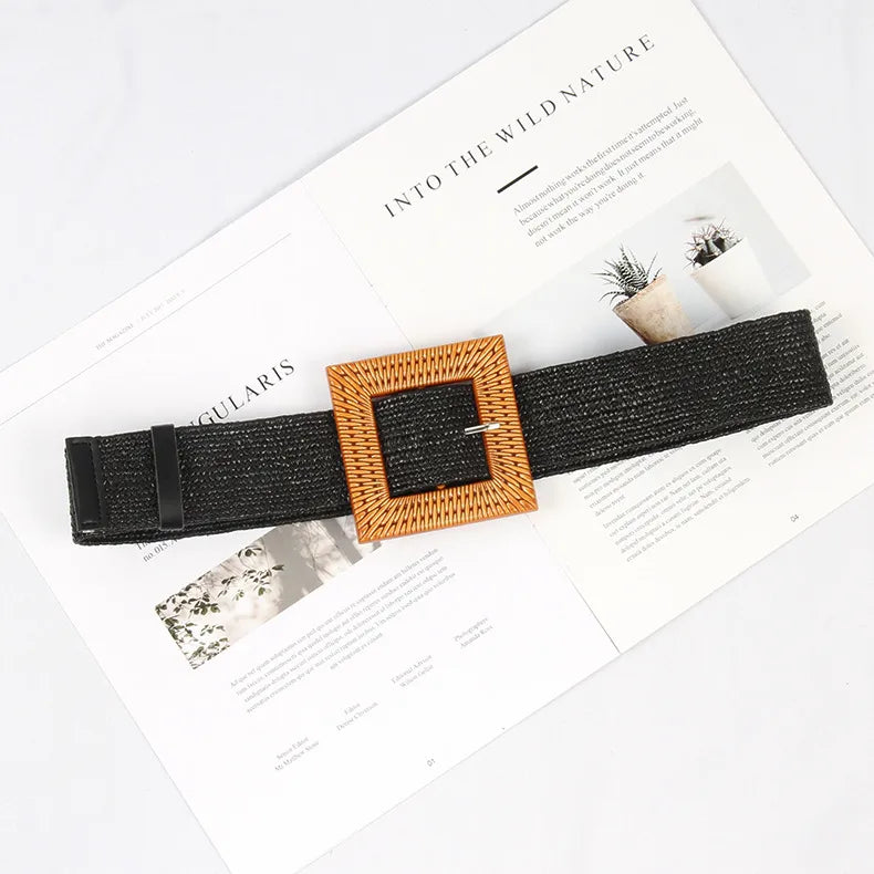 Commute Solid Color Cloth Woven Belt Women'S Woven Belts