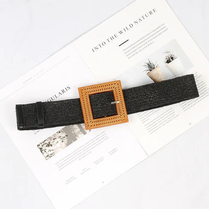 Commute Solid Color Cloth Woven Belt Women'S Woven Belts