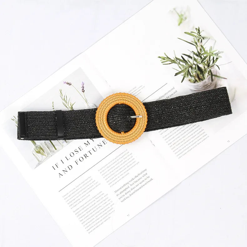 Commute Solid Color Cloth Woven Belt Women'S Woven Belts