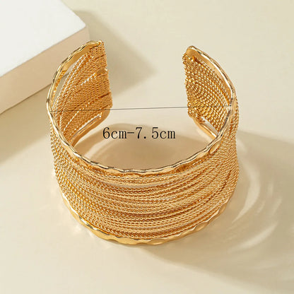 Commute Solid Color Gold Plated Metal Wholesale Bangle