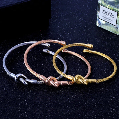 Commute Solid Color Stainless Steel Gold Plated Bangle In Bulk