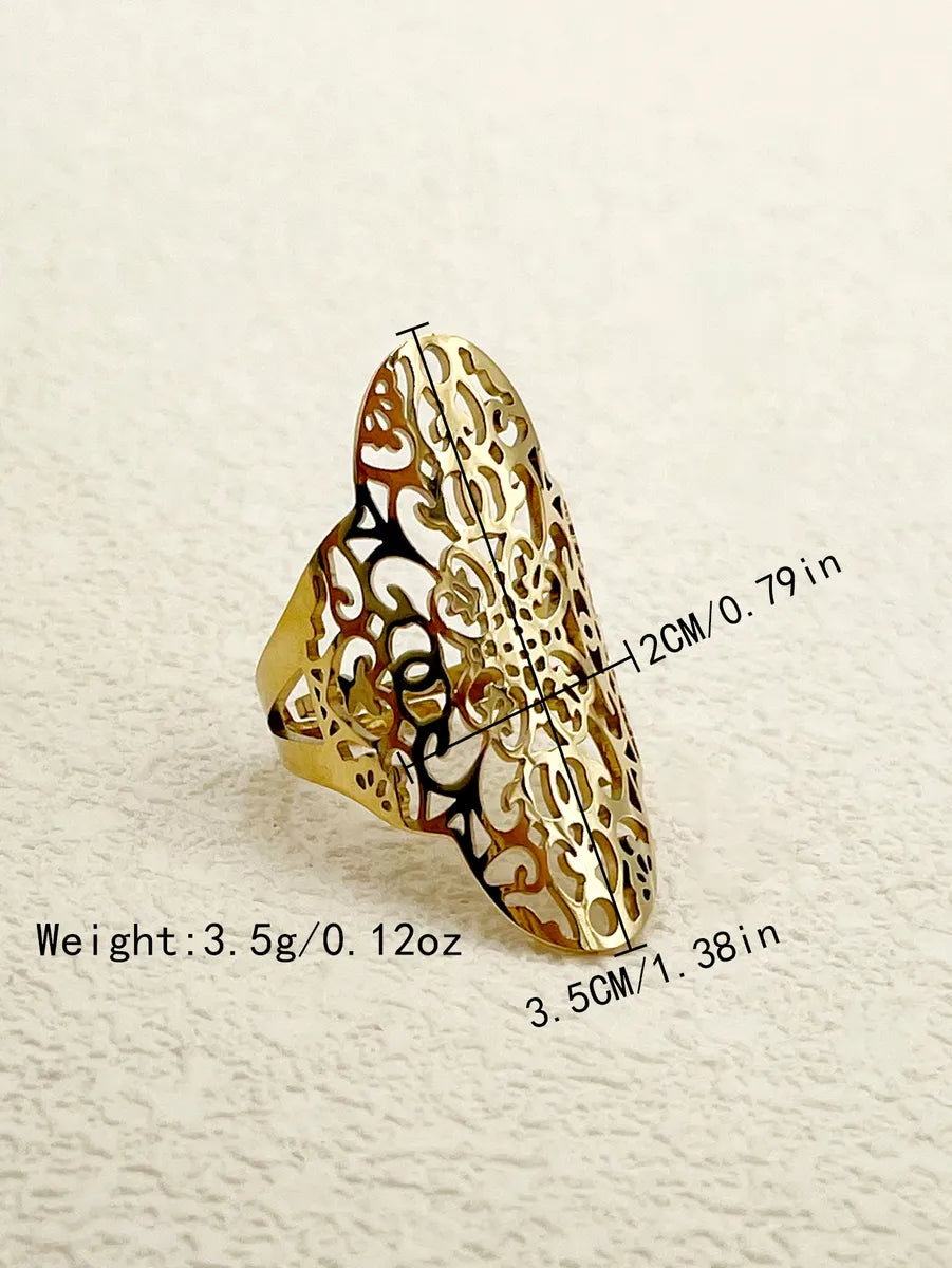 Commute Solid Color Stainless Steel Gold Plated Open Ring In Bulk