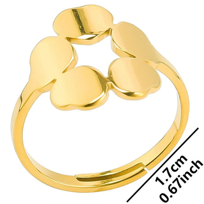 Wholesale Jewelry Commute Solid Color 304 Stainless Steel 18K Gold Plated Plating Rings