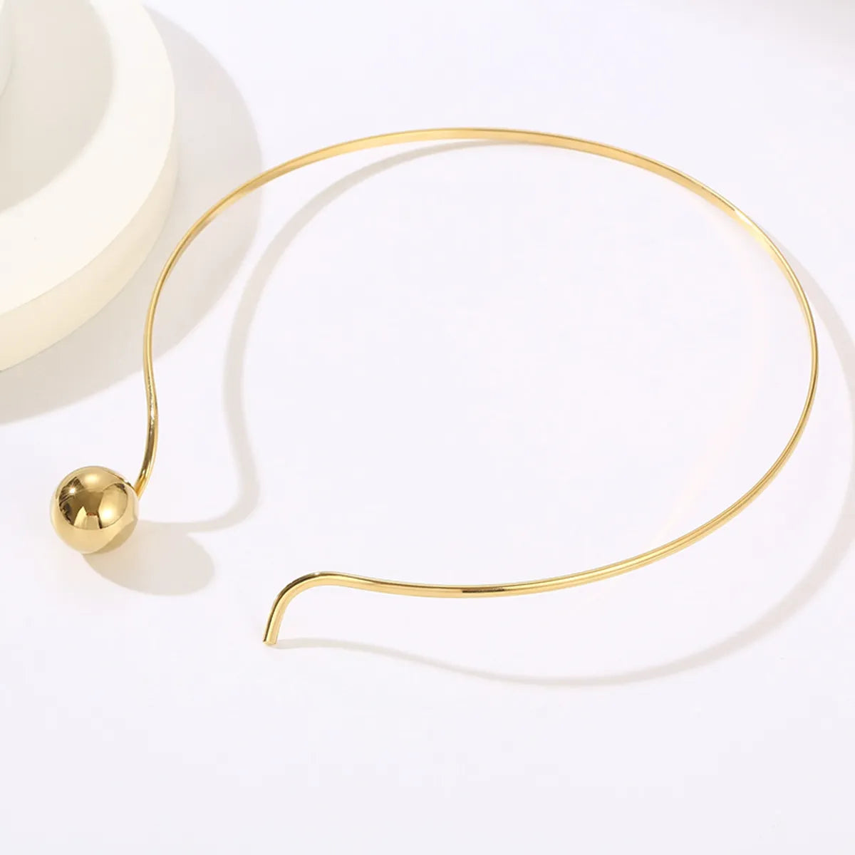 Commute Solid Color Titanium Steel Plating Gold Plated Choker