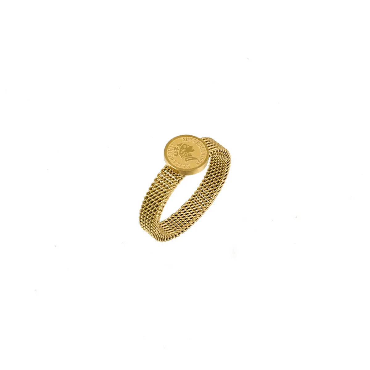 304 Stainless Steel 18K Gold Plated Commute Plating Solid Color Rings