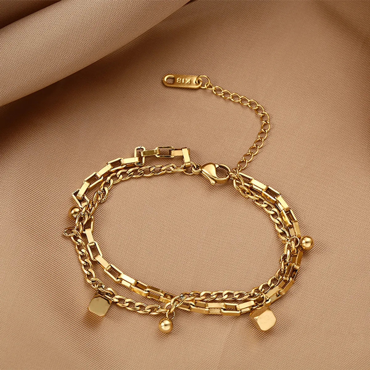 Commute Solid Color Titanium Steel Plating Gold Plated Bracelets