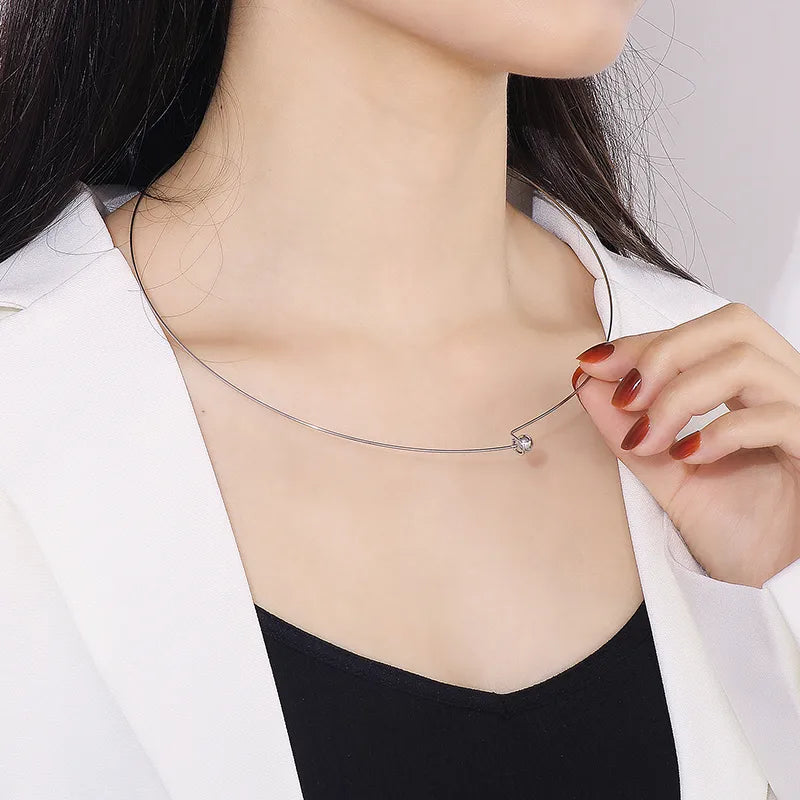 Wholesale Jewelry Commute Solid Color 304 Stainless Steel Plating Choker