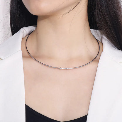 Commute Solid Color Titanium Steel Plating Gold Plated Choker