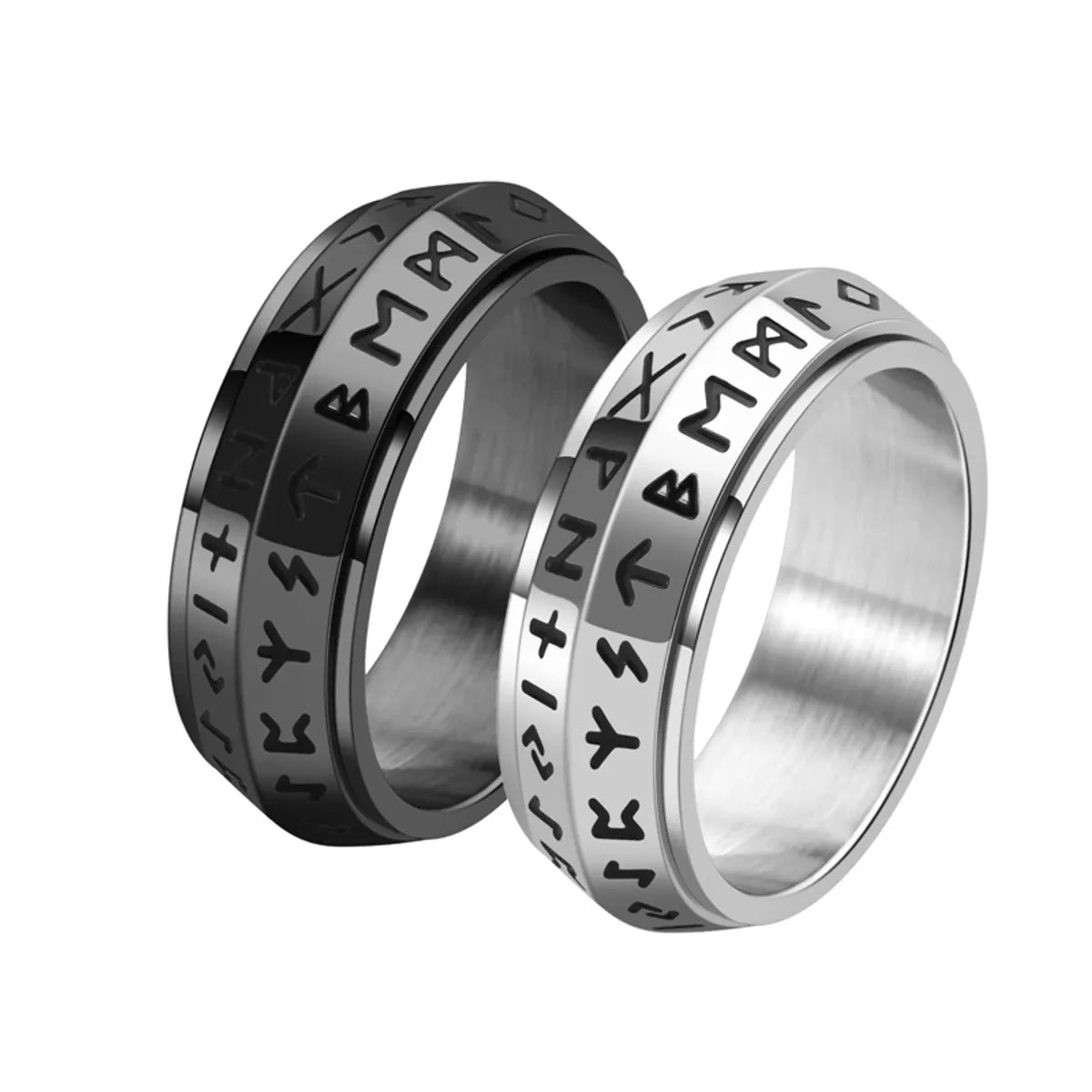 Commute Solid Color Titanium Steel Stoving Varnish Men'S Rings