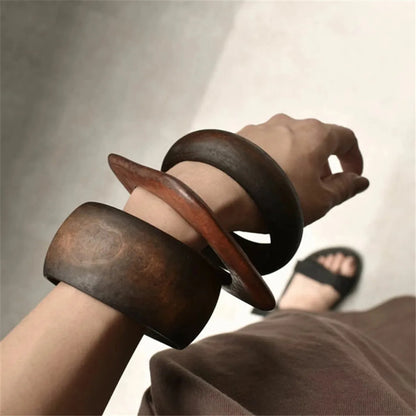 Commute Solid Color Wood Wholesale Bangle