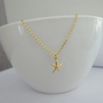 Commute Starfish Gold Plated Alloy Wholesale Pendant Necklace