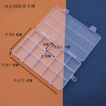 Compartment Plastic Desktop Storage Transparent Jewelry Packing Box