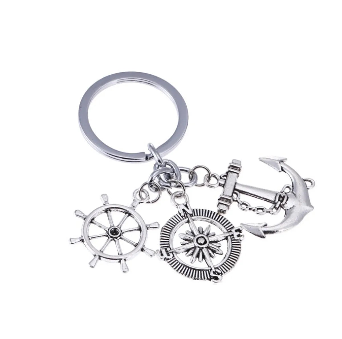 Compass Chain Rudder Anchor Fashion Alloy Keychain