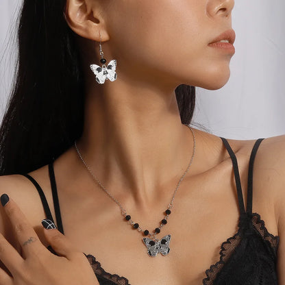 Cool Style Butterfly Skull Zinc Alloy Halloween Women'S Jewelry Set