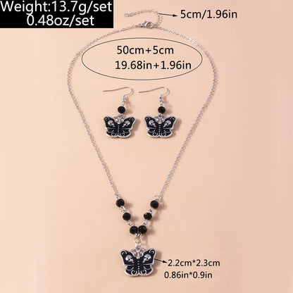 Cool Style Butterfly Skull Zinc Alloy Halloween Women'S Jewelry Set