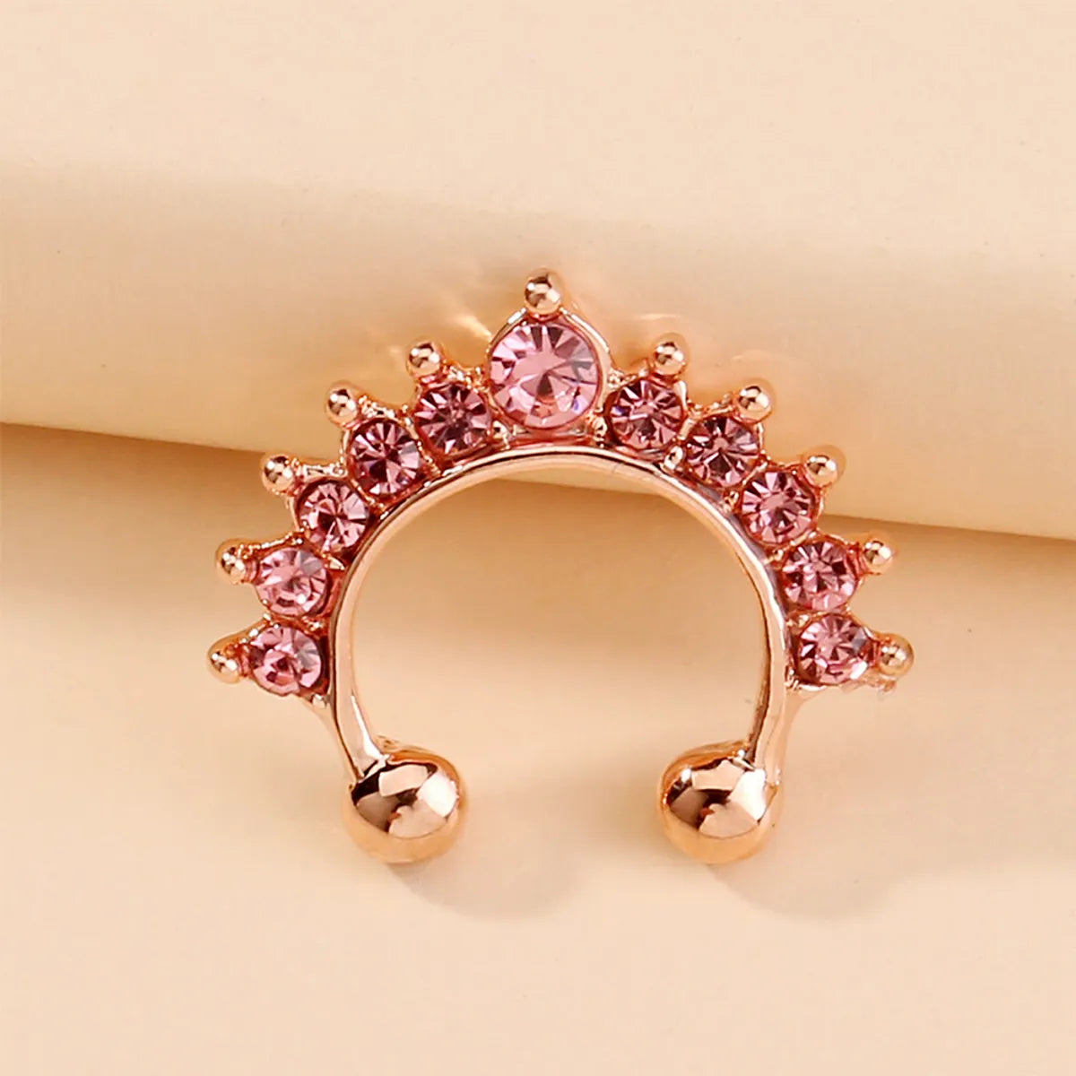 Cool Style C Shape Water Droplets Alloy Inlay Zircon Nose Ring