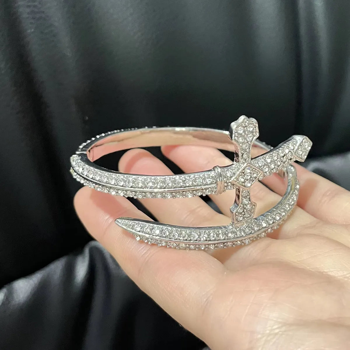 Cool Style Cross Zircon Alloy Wholesale Bangle