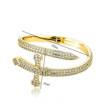 Cool Style Cross Zircon Alloy Wholesale Bangle