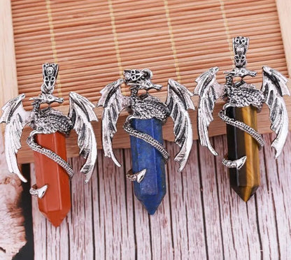 Cool Style Dragon Rope Copper Plating Inlay Natural Stone Unisex Pendant Necklace Necklace Pendant