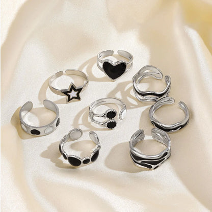 Cool Style Geometric Stainless Steel Open Ring In Bulk