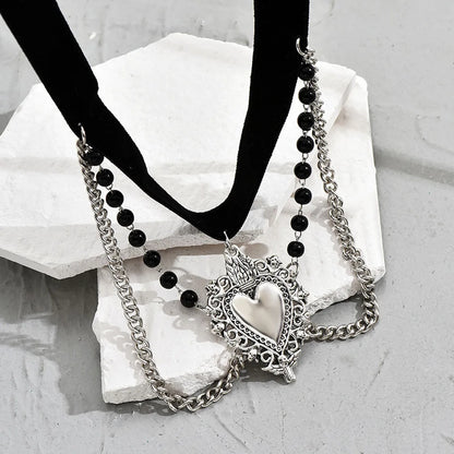 Cool Style Heart Shape Alloy Plating Women's Necklace