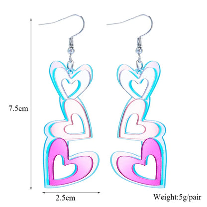 Cool Style Heart Shape Arylic Women's Drop Earrings