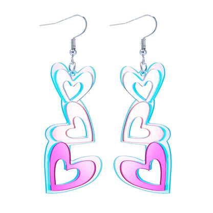 Cool Style Heart Shape Arylic Women's Drop Earrings