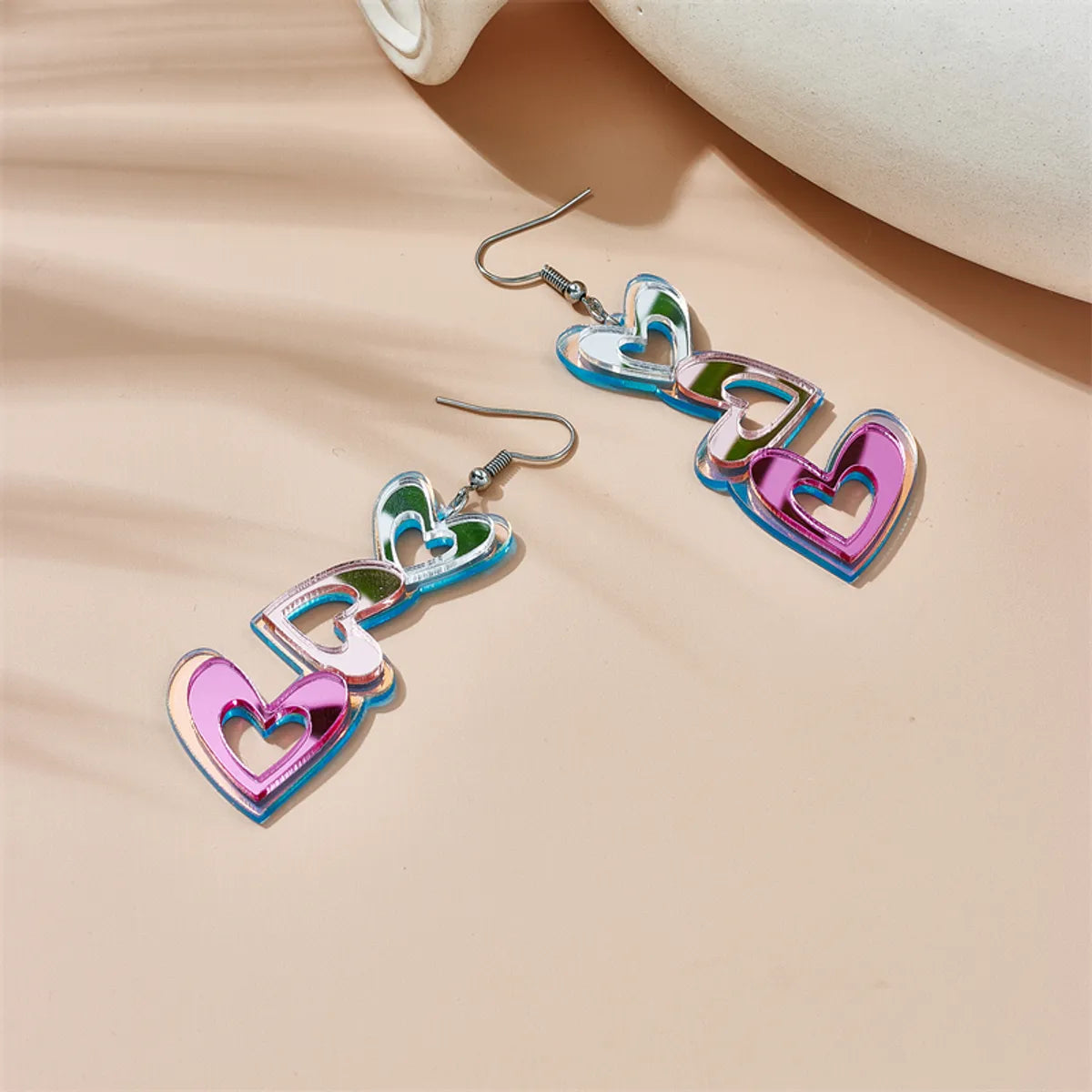 Cool Style Heart Shape Arylic Women's Drop Earrings