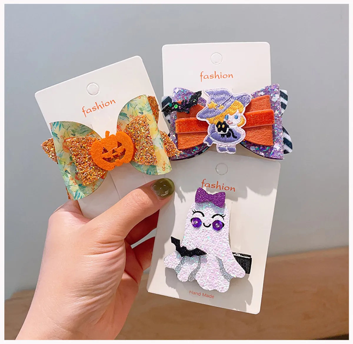 Girl'S Cool Style Pumpkin Cat Ghost Cloth Felt Hair Clip