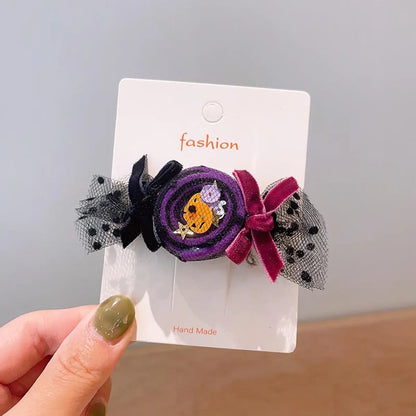 Girl'S Cool Style Pumpkin Cat Ghost Cloth Felt Hair Clip