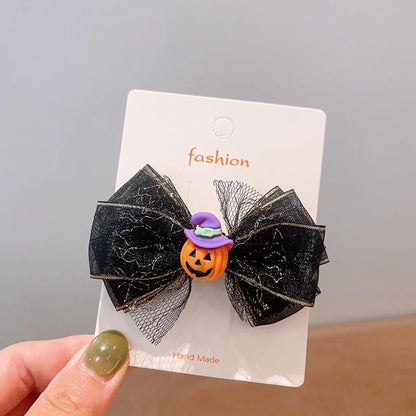 Girl'S Cool Style Pumpkin Cat Ghost Cloth Felt Hair Clip