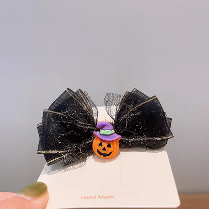 Girl'S Cool Style Pumpkin Cat Ghost Cloth Felt Hair Clip