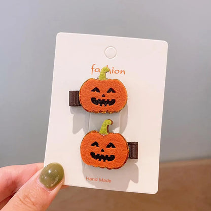 Girl'S Cool Style Pumpkin Cat Ghost Cloth Felt Hair Clip