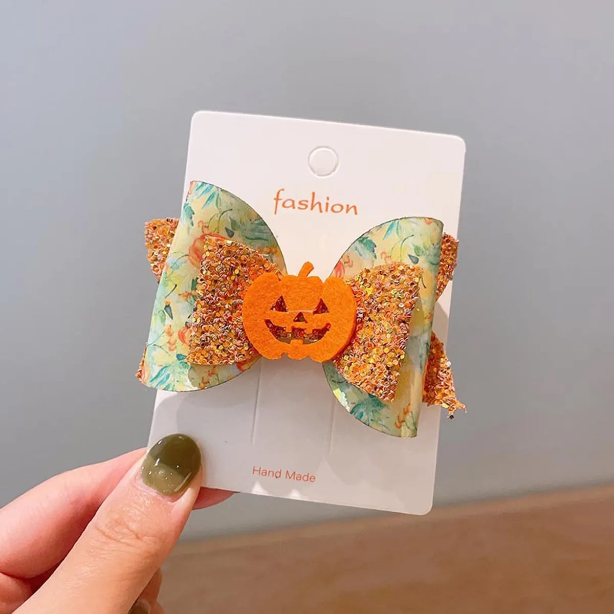 Girl'S Cool Style Pumpkin Cat Ghost Cloth Felt Hair Clip