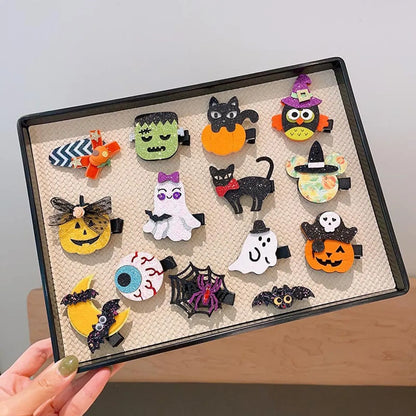 Girl'S Cool Style Pumpkin Cat Ghost Cloth Felt Hair Clip