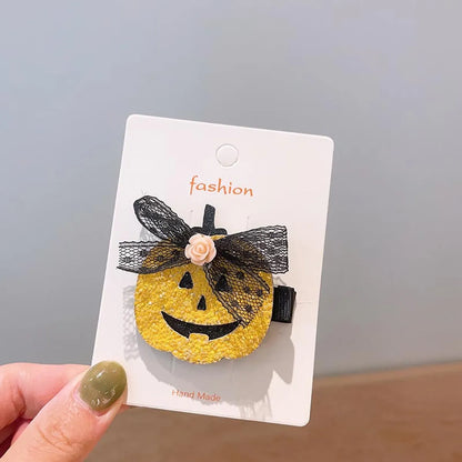 Girl'S Cool Style Pumpkin Cat Ghost Cloth Felt Hair Clip