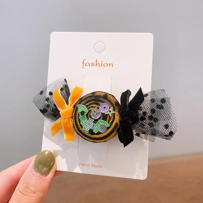 Girl'S Cool Style Pumpkin Cat Ghost Cloth Felt Hair Clip