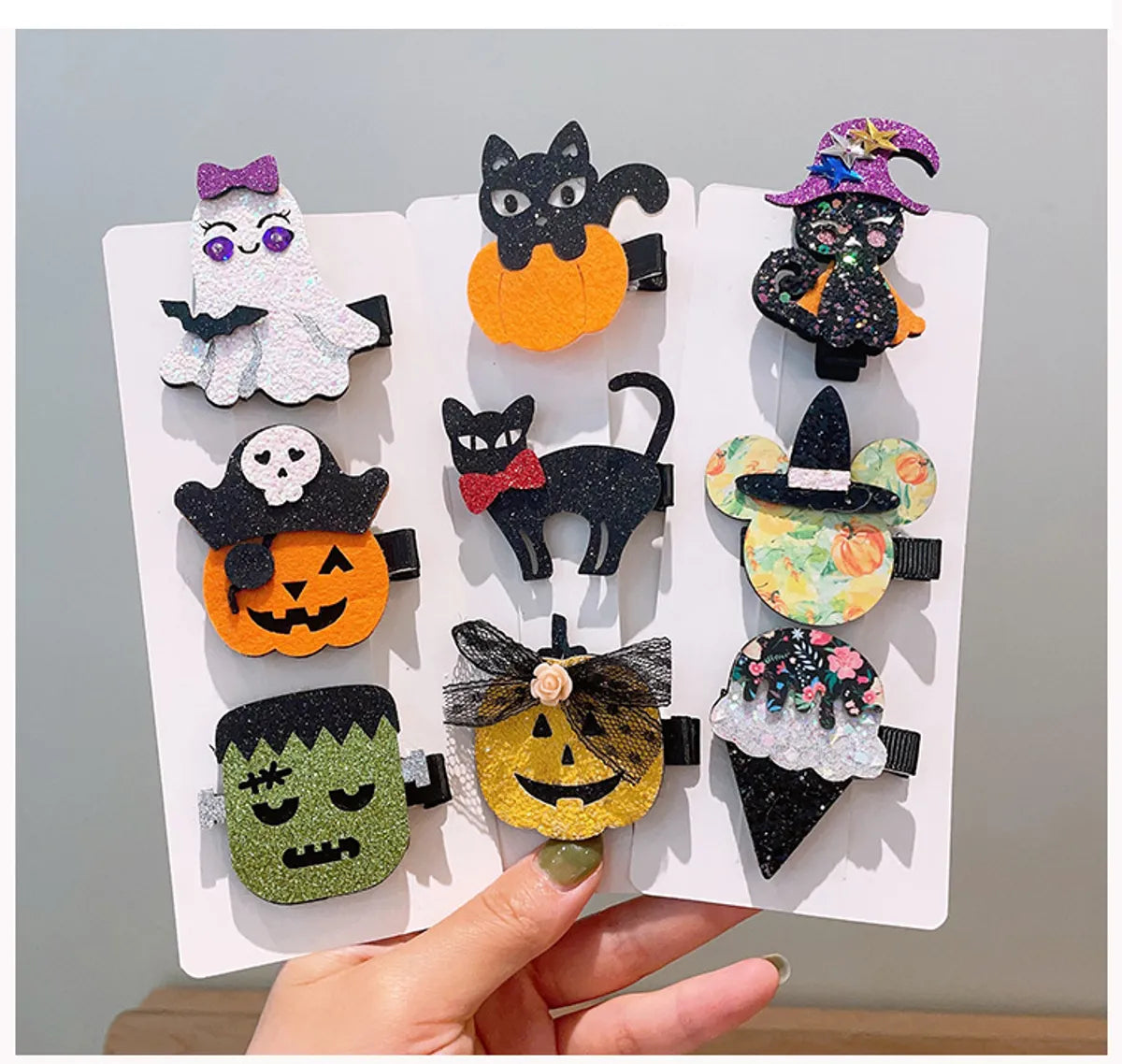 Girl'S Cool Style Pumpkin Cat Ghost Cloth Felt Hair Clip