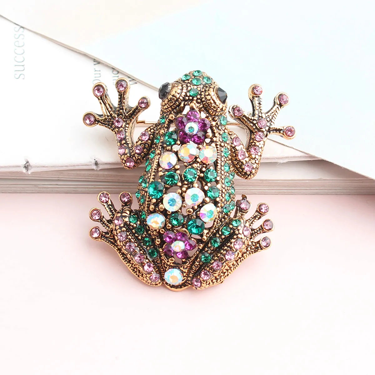 Cool Style Shiny Animal Frog Alloy Inlay Rhinestones Unisex Brooches