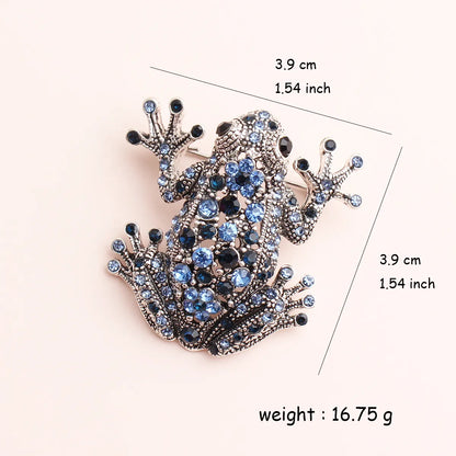 Cool Style Shiny Animal Frog Alloy Inlay Rhinestones Unisex Brooches