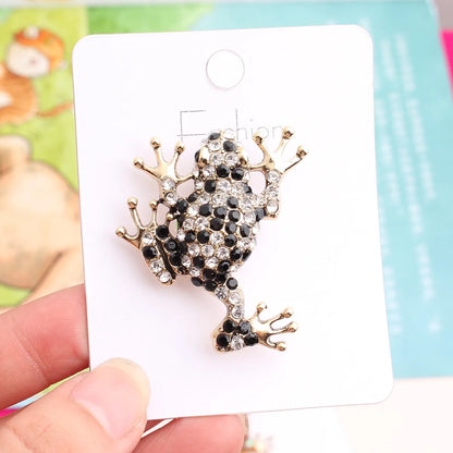 Cool Style Shiny Animal Frog Alloy Inlay Rhinestones Unisex Brooches