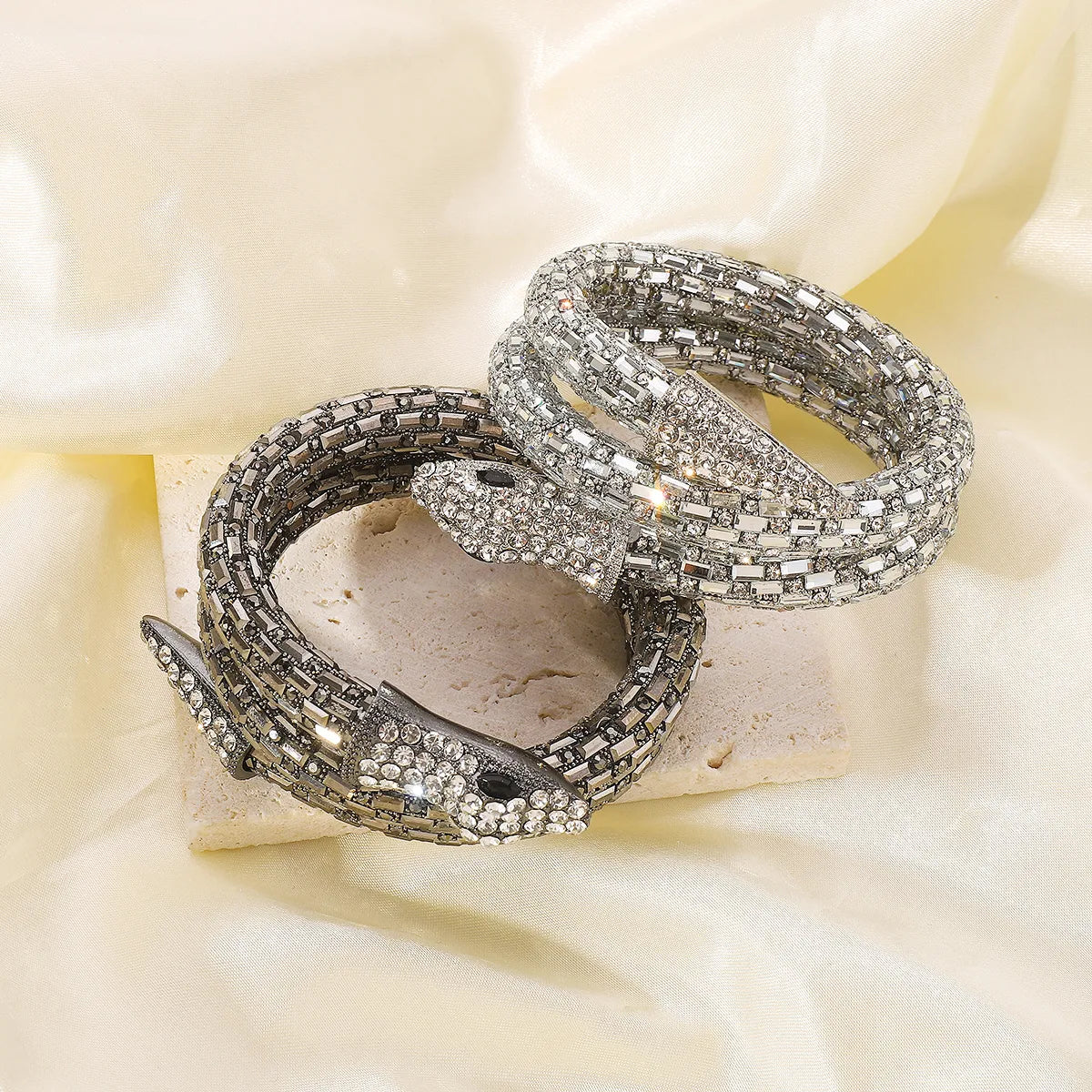 Cool Style Shiny Snake Alloy Rhinestone Plating Women's Bracelets Earrings Necklace