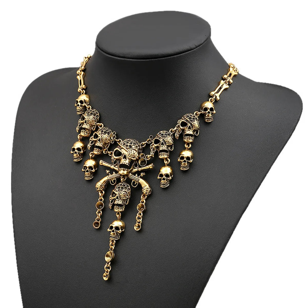 Cool Style Skull Alloy Plating Hollow Out Women's Pendant Necklace 1 Piece