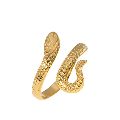 Cool Style Snake Titanium Steel Irregular Open Rings